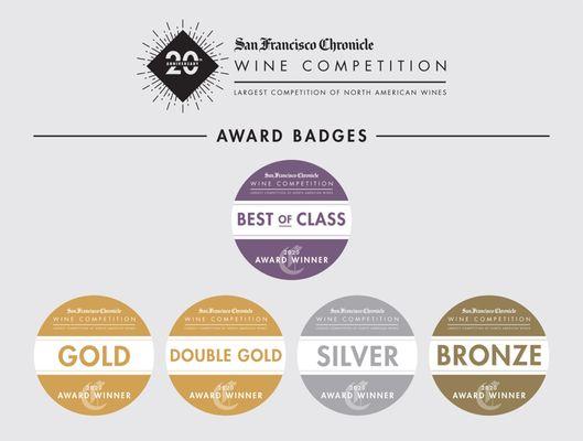 2017 Barbera - La Sophia - Gold 2017 Mouvedre'-Mataro - Silver 2016 Late Harvest Zinfandel - Silver 2018 Rose' - Bronze