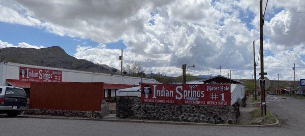 Indian Hot Springs baths ad on the street