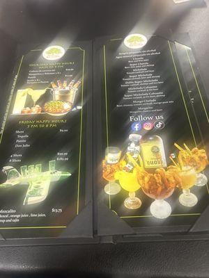 Drink menu