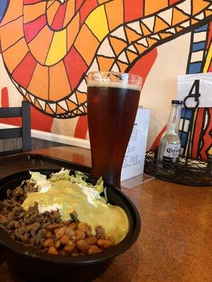 Burrito Bowl & Modelo Beer