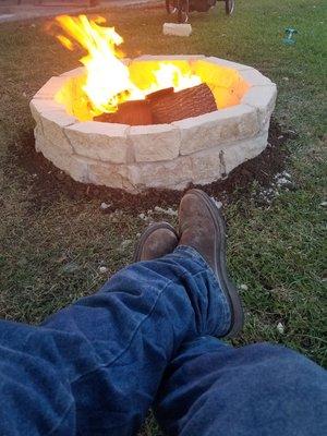 Chopped stone fire pit