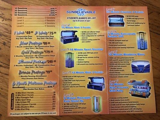 Pricing and tanning units