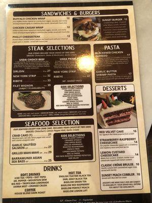 Full menu Back