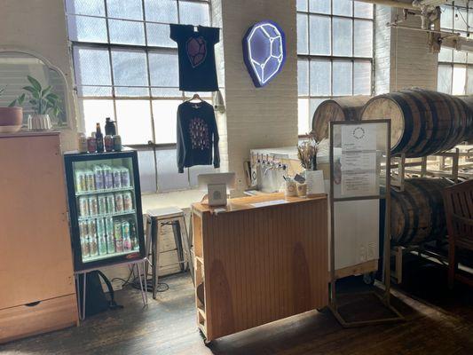 Origin Beer Project's space set up inside Buttonwoods Brewery's Annex Taproom