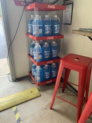 We now offer windshield washer fluid. Free installation $5 only.