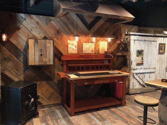 Thank you to Dream Home Environments for sharing a photo of a man cave they created using Front Range Timber's reclaimed wood!