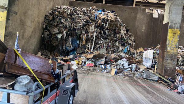 Trailer load taken to waste yard.