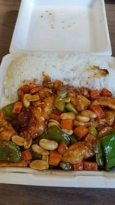 Kung Pao Chicken. I would stick with the House Special Chicken better overall flavor than the KPC.