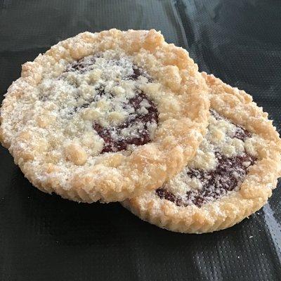 Raspberry shortbread tarts!