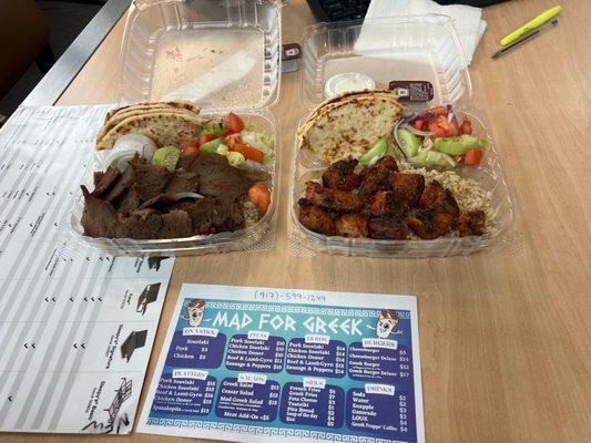 Pork Souvlaki Platter & Beef & Lamb Gyro Platter