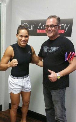 Anthony getting UFC Bantamweight Champion, Amanda Nunes ,  ready to defend her title in Las Vegas on December 30!