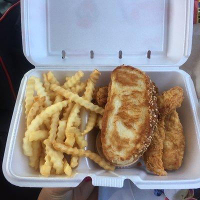 #The 3 Finger Combo - 3 Chicken Fingers with fries and toast