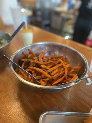 Hot honey sage sweet potato fries