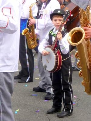 Mumming at a young age in Trilby -the oldest string band in the world