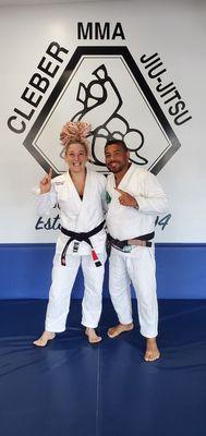 Samantha Jiushine  Dean visiting Cleber jiu jitsu  in Huntington beach.