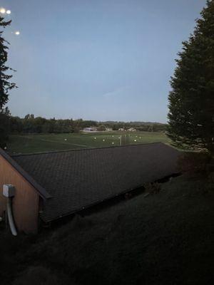 View of the driving range from the restaurant