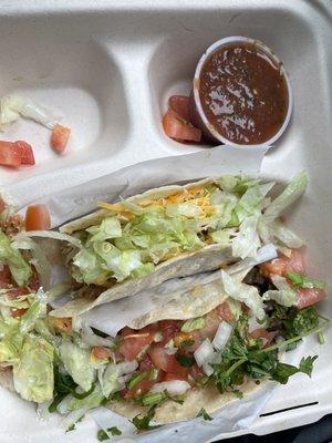 Chicken Taco and Carne Asada Taco. YUM