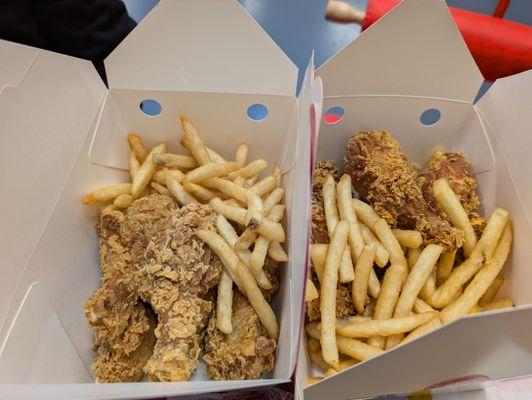 Drumsticks and fries