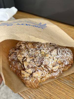 Twice baked almond croissant