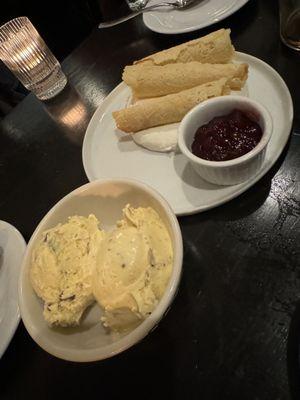 "Tiny Waffle Cones" aka traditional norwegian krumkake. Homemade frozen custard. Both were amazing!