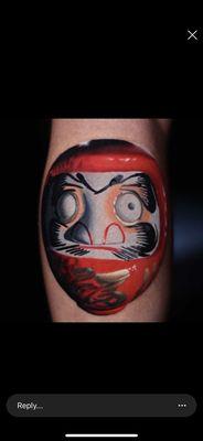 Finished Daruma Doll tattoo