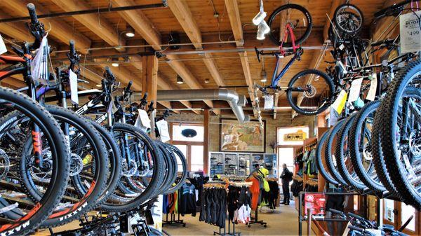 Large selection of mountain bikes