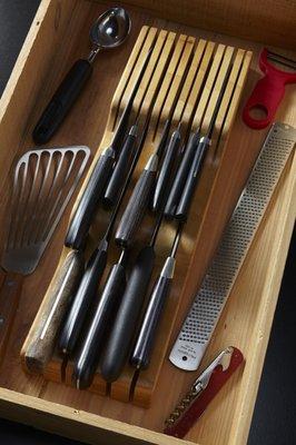 Keep your family safe with a drawer organizer for your knives.