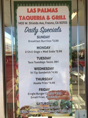 Wow! Check out the Daily Specials!!