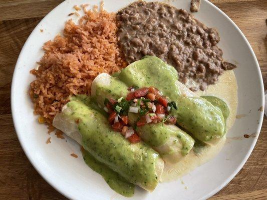 Green Enchiladas (with Chicken)