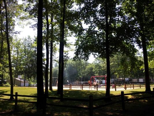 park with a basketball court