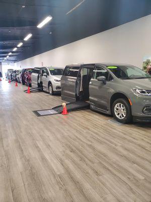 showroom with vans for sale