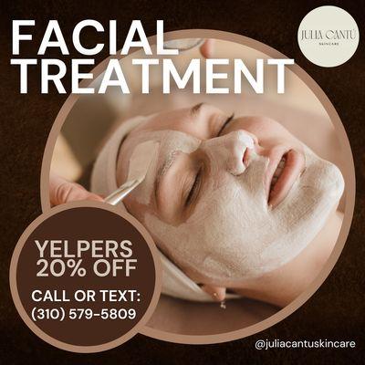 20% Off Your Appointment for Yelpers! Facials Skin Care Peel Treatments Dermaplane Microdermabrasion Package Discounts Malibu Skincare