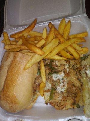 Chicken philly & fries - delish