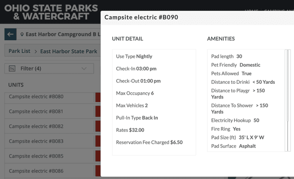 Reservations not honored. Only allowed 4 of us to stay and 1 vehicle despite what is on reservations.