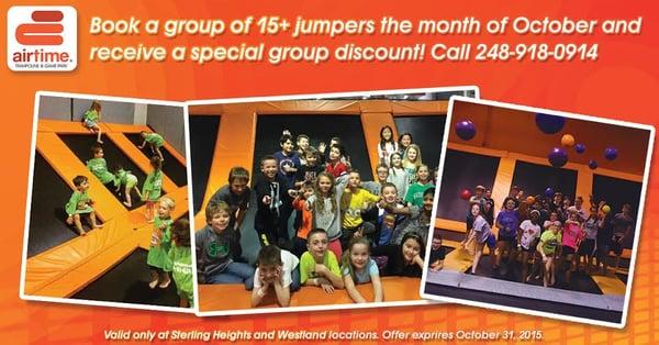 Take your group into the Air at AirTime Canton/Westland