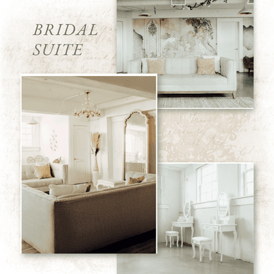 Behold our stunning Bridal Suite, where your bridal party can prepare for your big day amidst an abundance of natural light.