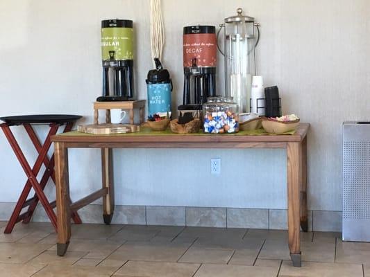 Coffee and Tea stand.