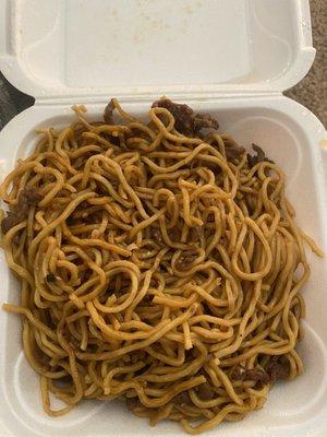 Beef Lo Mein, no vegetables