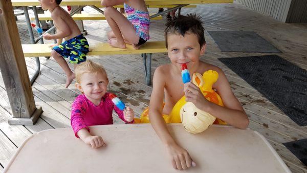 We sell ice cream at our store and have a Snack Shack next to the pool on select days