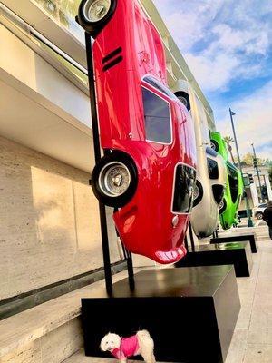 Fendi next to the Matchbox cars exhibit