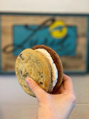 New dessert item- Lemon blueberry cookie ice-cream sandwich!