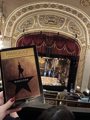 Stage view while waiting for "Hamilton" to start