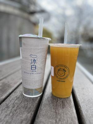 Fresh Taro Milk Fresh Mango Green Tea