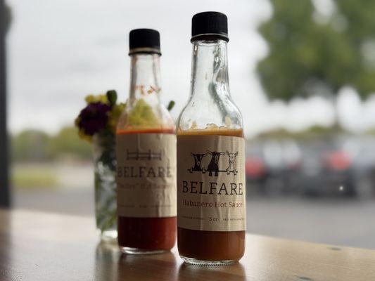 Homemade hot sauce at Belfare on Oct. 12, 2024.