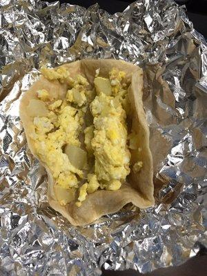 Egg and potato breakfast taco for $0.99