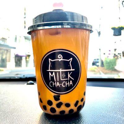 Thai milk tea with boba