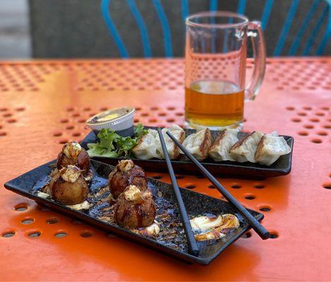 The Octopus balls are crazy good as were the Potstickers!   Highly recommend this place