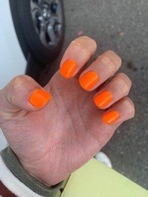 Bright Orange nails for Halloween!