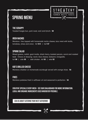 2020 spring menu