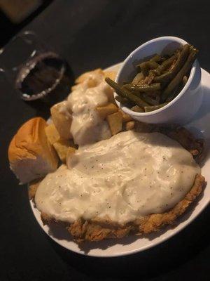 1/2 Handbreaded Chicken Fried Steak Dinner